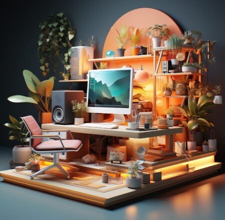 view-3d-personal-computer-with-workstation